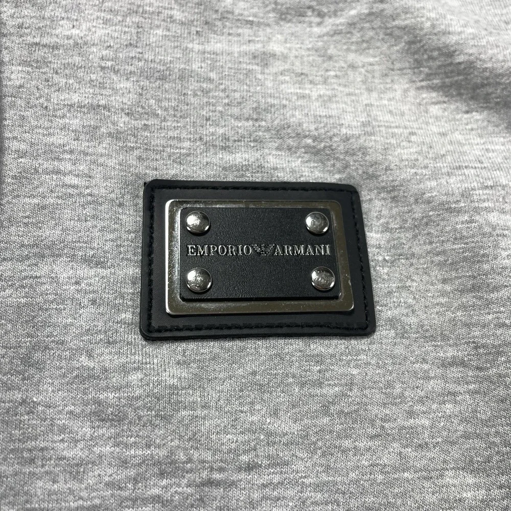 Emporio Armani EA7 Hoodie Kids 10 Gray Black Colorblock Full Zip Logo Cotton